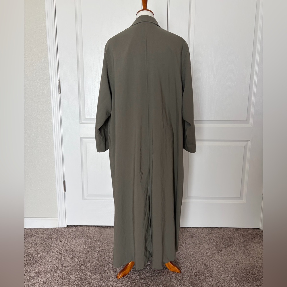 MaxMara Khaki Wool Double-breasted Longline Trench Jacket Vintage Oversized - Picture 2 of 12